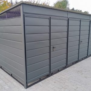 Wiata śmietnikowa 5x3 wykonana w konstrukcji z profil zamkniętego