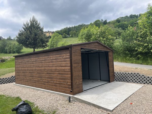 Garaż blaszany 5m x 7m, drewnopodobny - Image 4