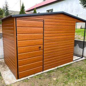 Domek narzędziowy 3m x 2m + 1m z drewutnią, drewnopodobny