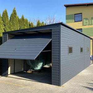 Garaż blaszany 5 x 8 + wiatka 2m