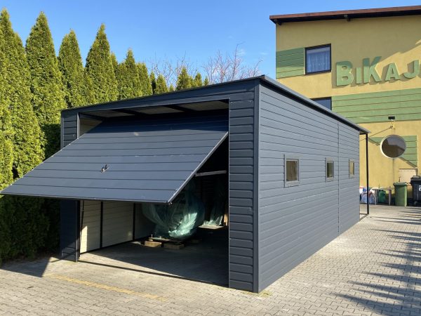 Garaż blaszany 5 x 8 + wiatka 2m