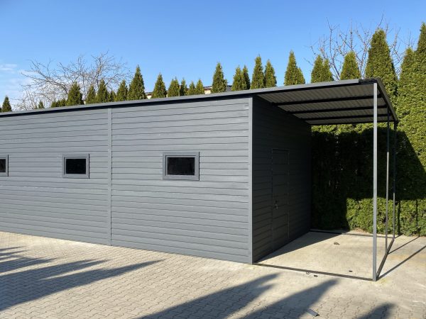 Garaż blaszany 5 x 8 + wiatka 2m - obrazek 4