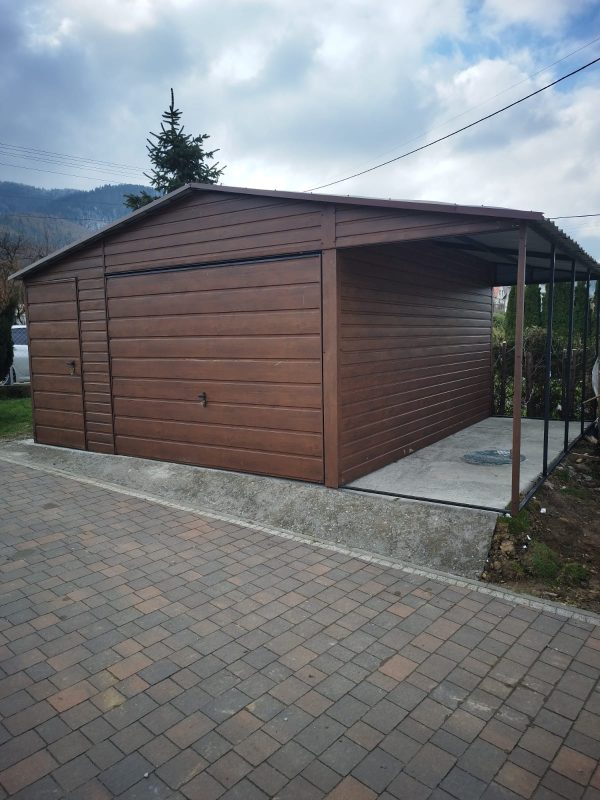Garaż blaszany 5,5m x 6m + 1,5m wiata - Image 2